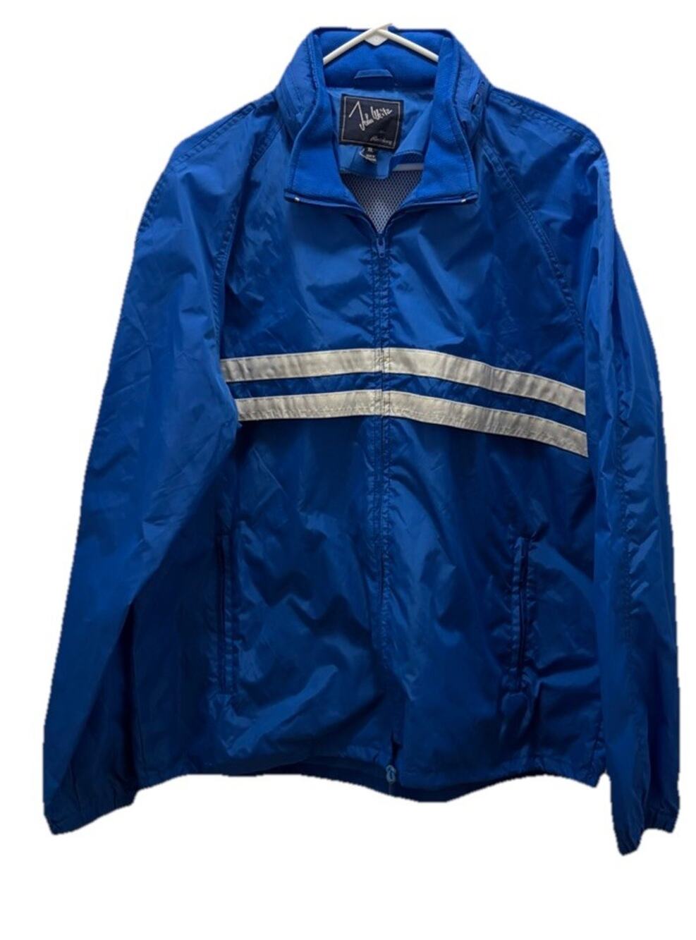 Vintage 80s John Weitz by Aberdeen Windbreaker Jacket Royal Blue White Men XL